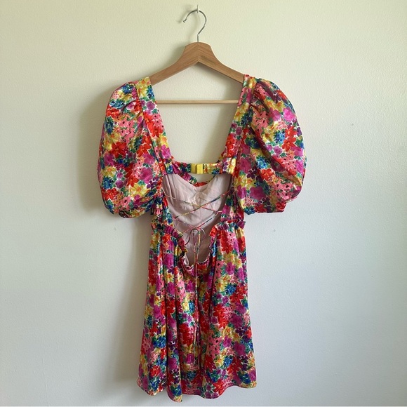 FREE PEOPLE x For Love and Lemons Merrill Puff Sleeve Mini Dress Small - Picture 5 of 5